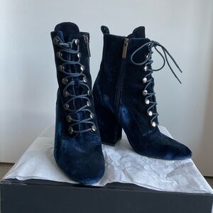 Kendall + Kylie Blue Velvet Boots